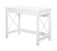 HOMCOM Bureau d'Ordinateur 105 x 50 cm Style Moderne Petit Espace Blanc | Table Informatique, Poste de Travail, Cadre Renforcé en Forme X, Table d'Étude, Salon, Salle de Travail