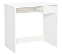 HOMCOM Bureau d'Ordinateur, 80 x 45 x 75 cm, Bureau avec Rangement, Plateau pour Clavier et Tiroir, Blanc