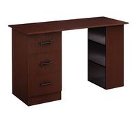 HOMCOM Bureau d'ordinateur avec 3 tiroirs et 3 étagères Ouvertes, 120x49x72cm, Bureau avec Rangement réversible, Style Moderne, Table Informatique pour Chambre, Petit Espace, télétravail, Brun