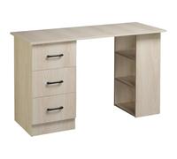 Bureau informatique table multi-fonctions 3 tiroirs 2 étagères dim. 120L x 49l x 72H cm MDF aspect bois