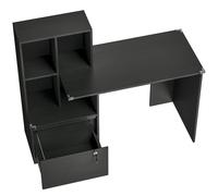 HOMCOM Bureau d'ordinateur avec bibliothèque 4 compartiments et tiroir verrouillable, 126 x 50 x 109 cm, noir
