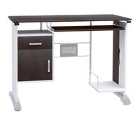 HomCom Bureau d'ordinateur Design tricolore 100×52×75 cm – tablette coulissante, tiroirs