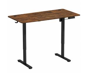 HOMCOM Bureau Électrique Réglable Assis-debout, Marron Rustique
