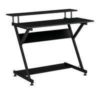 HOMCOM Bureau Gaming 100 cm Bureau Informatique avec Support d'Écran Bois métal Noir