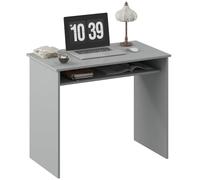 Bureau informatique - HOMCOM - sobre épuré compact avec 1 étagère - panneaux de particules - dim. 90l x 50P x 74H cm - gris