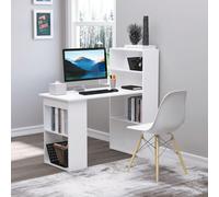 HOMCOM Bureau Informatique avec étagère de rangement Bureau d'angle 120L x 55l x 120H cm bibliothèque adjacente Multi-rangements Chêne Description:Ce bureau informatique vous propose à la fois un espa