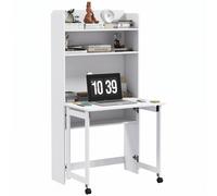 Bureau informatique HOMCOM MDF 80x69x155cm Blanc