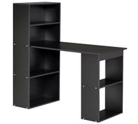 HomCom – Bureau informatique 120×55×120 cm, 6 compartiments ouverts, pour chambre/studio, noir