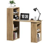 Bureau informatique 120L x 55l x 120H cm bibliothèque adjacente multi-rangements bois chêne