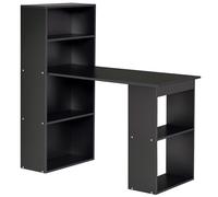 HOMCOM Bureau Informatique, Bureau avec Rangement, 6 Compartiments Ouverts, Table d'ordinateur pour Chambre, Studio, 120 x 55 x 120 cm, Noir