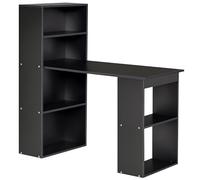 HOMCOM Bureau Informatique, Bureau avec Rangement, 6 Compartiments Ouverts, Table d'ordinateur pour Chambre, Studio, 120 x 55 x 120 cm, Noir