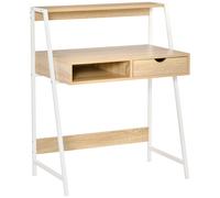 HOMCOM Bureau informatique bureau ordinateur avec étagère style néo-rétro 80L x 50l x 100H cm bois naturel Aosom France