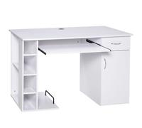 HOMCOM - bureau informatique - Panneaux MDF classe E1 - 120x60x74cm - Blanc