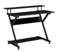 HOMCOM Bureau informatique table avec étagères style industriel grand espace de rangement pour bureau chambre salle de jeu noir