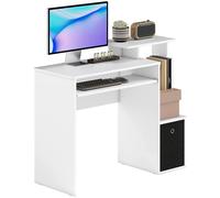 HomCom – Bureau informatique – Panneaux de partiucules 1 – 100x40x86.6 cm – Blanc