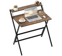 HOMCOM Bureau pliable avec étagère pour moniteur, bureau d'ordinateur pliable de 81,5 cm pour petits espaces, table d'écriture peu encombrante, station de travail pour bureau à domicile, étude