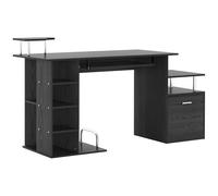 HOMCOM Bureau pour Ordinateur Multi-Rangements 152 x 60 x 88 cm Noir