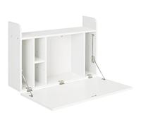 HOMCOM Bureau Suspendu Table Murale Table d'ordinateur Murale et Tablette Rabattable avec rangements - 77 x 20 x 51 cm