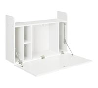 HOMCOM Bureau Suspendu Table Murale Table d'ordinateur Murale et Tablette Rabattable avec rangements - 77 x 20 x 51 cm