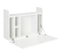 HOMCOM Bureau suspendu table murale table d'ordinateur murale et tablette rabattable avec rangements - 77 x 20 x 41 cm