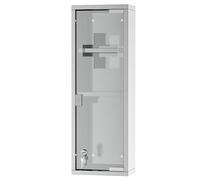 HOMCOM cabinet de pharmacie salle de bain, suspendu mural, avec étagères intérieures, 20x12x58cm, argent Aosom France
