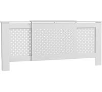 HOMCOM Cache radiateur ajustable couvercle de radiateur contemporain à motif nid d'abeille 136-200 x 21,5 x 91,7 cm cache-radiateur en bois pour chambre à coucher, salon - blanc