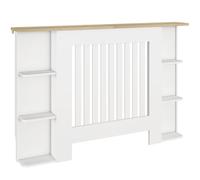 Cache-radiateur - HOMCOM - étagères de rangement ouvertes - 124x19x83cm - blanc