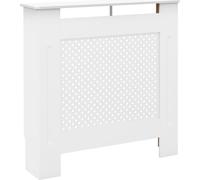 HOMCOM Cache-radiateur, couvercle de radiateur, couverture radiateur, grille ronde, en bois, 78L x 19l x 82H cm, blanc