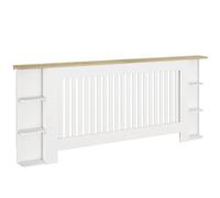 HOMCOM Cache-radiateur étagères Ouvertes Armoire Grand Blanc | Lattes verticales, cache-radiateur, salon, couloir
