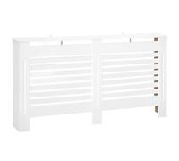 HOMCOM Cache-radiateur meuble moderne 172L x 19W x 81H cm blanc | MDF peint blanc, lamelles horizontales, pour salon, chambre