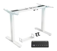HOMCOM Cadre de Bureau réglable en Hauteur avec 2 Moteurs, Blanc | Électrique, fonction mémoire, largeur réglable, cadre de table, capacité de charge 100 kg, bruit réduit, anti-collision.