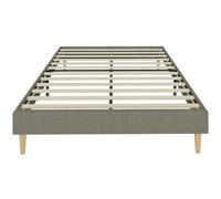 HOMCOM Cadre de Lit 140 x 190 cm avec Sommier à Lattes en Bois, Gris | Lit Double Rembourré en Velours Côtelé, Espace de Rangement au-Dessous, Sans Bruit, Montage Facile