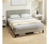 HOMCOM Cadre de Lit 160 x 200 cm avec Sommier, Tête Réglable, Gris | Lit Double Rembourré Velours Côtelé, Support à 12 Lattes en Bois, Espace de Rangement Au-Dessous, Sans Bruit Montage Facile