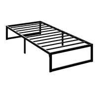 HOMCOM Cadre de lit 90 x 200 cm avec sommier en métal, lit simple avec rangement au-dessous, sans bruit, montage facile, noir