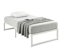 HOMCOM Cadre de lit avec rangement et sommier à lattes en acier, 32,5 cm de hauteur, silencieux, 200 x 90 cm, Blanc