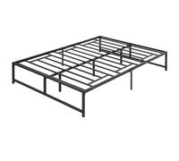 HOMCOM Cadre de lit double 140 x 190 cm, lit double 2 personnes en acier, hauteur 31 cm avec rangement, sommier à lattes, noir
