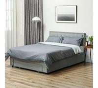 HOMCOM Cadre de Lit Double 140 x 200 cm pour 2 Personnes Levage Gaz Gris
