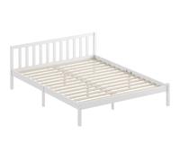 HOMCOM Cadre de lit en bois massif 160x200cm lit simple avec tête de lit et sommier à lattes solide pour enfants adultes