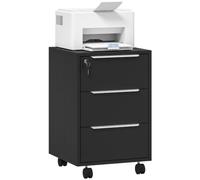 Caisson de bureau - HOMCOM - mobile - 3 tiroirs et serrure - panneau de particules et MDF - 40 x 40 x 63,5 cm - noir