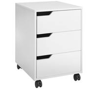 HOMCOM Caisson Bureau Mobile sur Roulettes 40x50x57,5cm Blanc | 3 Tiroirs, Meuble Rangement Bureau, Documents, Imprimante, Caisson Rangement Compact, Travail, Chambre, Meubles de Bureau