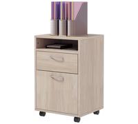 HOMCOM Caisson de bureau à roulettes avec tiroir placard et niche pour documents et dossier suspendu 40 x 35 x 60 cm blanc