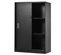 HOMCOM Caisson de bureau caisson de rangement 3 étagères avec verrouillage de 2 clés design minimaliste nordique noir