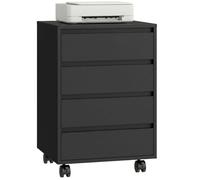 HOMCOM - Caisson de bureau - MDF - 46x40x65cm - noir