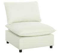 HOMCOM Canapé 1 Places modulable sans Accoudoirs Assise Large 74x85x78cm | Canapé de Salon Moderne, Coussins Épais, Tissu en Lin, pour Chambre, Appartement, Petit Espace, Crème