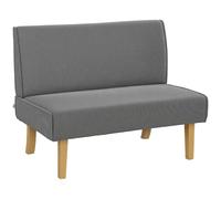 HOMCOM Canapé 2 Places, Aspect Velours côtelé, Pieds en Bois, canapé rembourré pour Chambre à Coucher, Salon, 110 x 62 x 85 cm, Gris