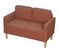 HOMCOM Canapé 2 Places avec Rangement et Pieds en Bois Massif, pour Salon, Chambre à Coucher, 117 x 63 x 79 cm, Rose
