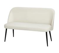 HOMCOM Canapé 2 places, canapé rembourré moderne avec cadre métal et bois, revêtement en tissu aspect velours, Beige