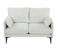 HOMCOM Canapé 2 places effet lin respirant avec rembourrage épais, 2 coussins, accoudoirs, pour salon, séjour, Blanc
