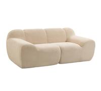 HOMCOM Canapé 2 Places en Chenille Canapé de Salon 174cm Moderne Beige | Assise et Accoudoirs Larges Rembourrés, Coussins à Ressorts, Entièrement Compressé Sans Assemblage, pour Salon, Chambre