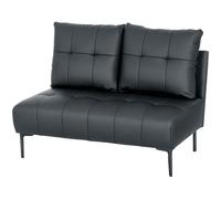 HOMCOM Canapé 2 Places en Simili Cuir Sans Accoudoirs et Capitonné Boutonné, 115x73x83 cm, Noir